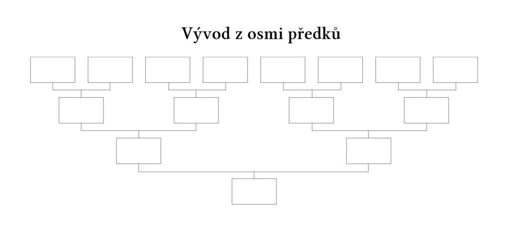 Čtyři generace = vývod z osmi předků